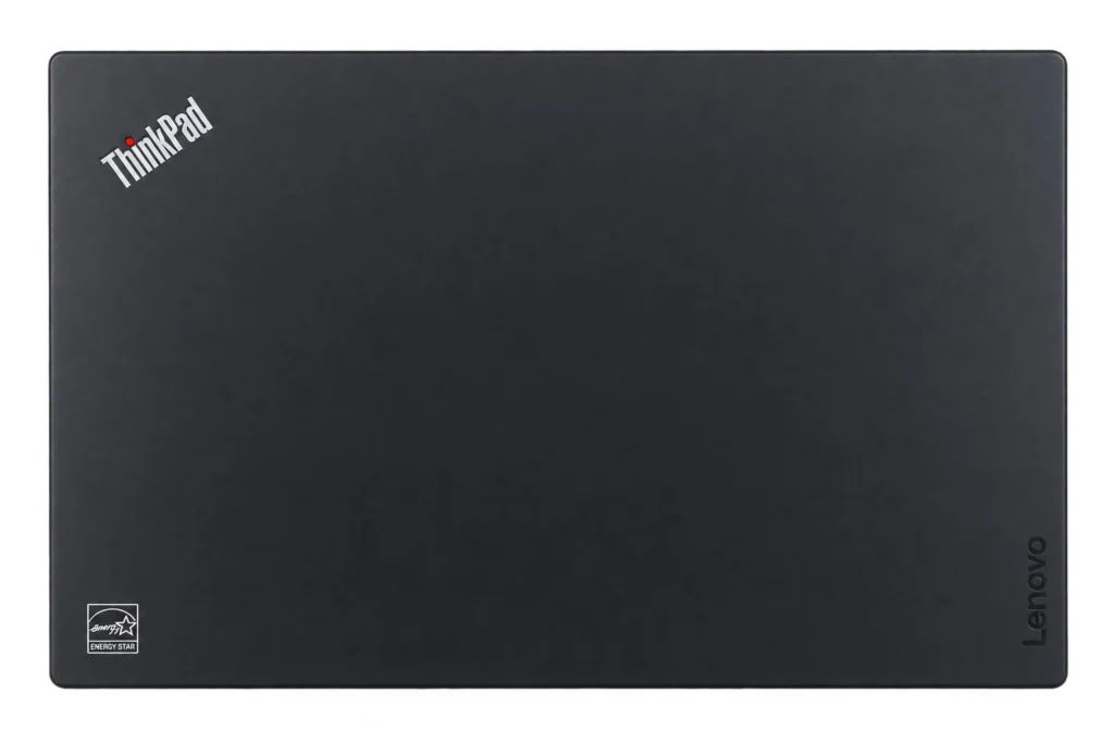 Geschlossener schwarzer Lenovo ThinkPad Notebookdeckel