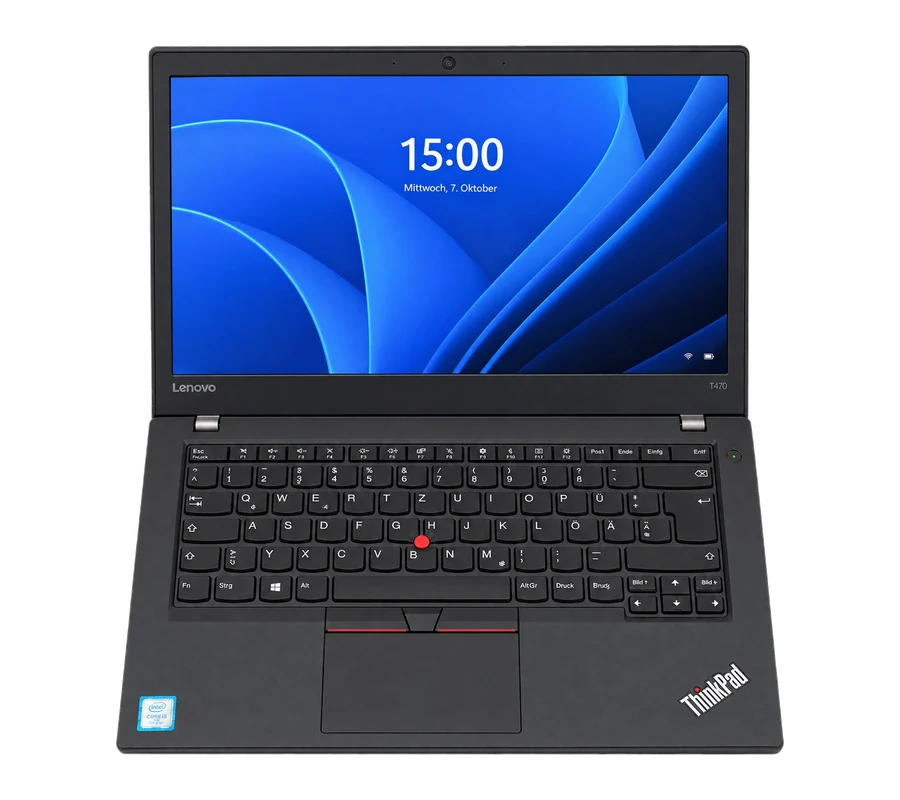 Geöffnetes Lenovo ThinkPad T470 in Frontansicht